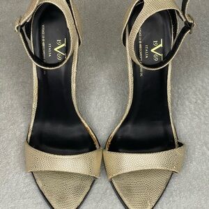 Versace Gold Stiletto Heels with Ankle Strap